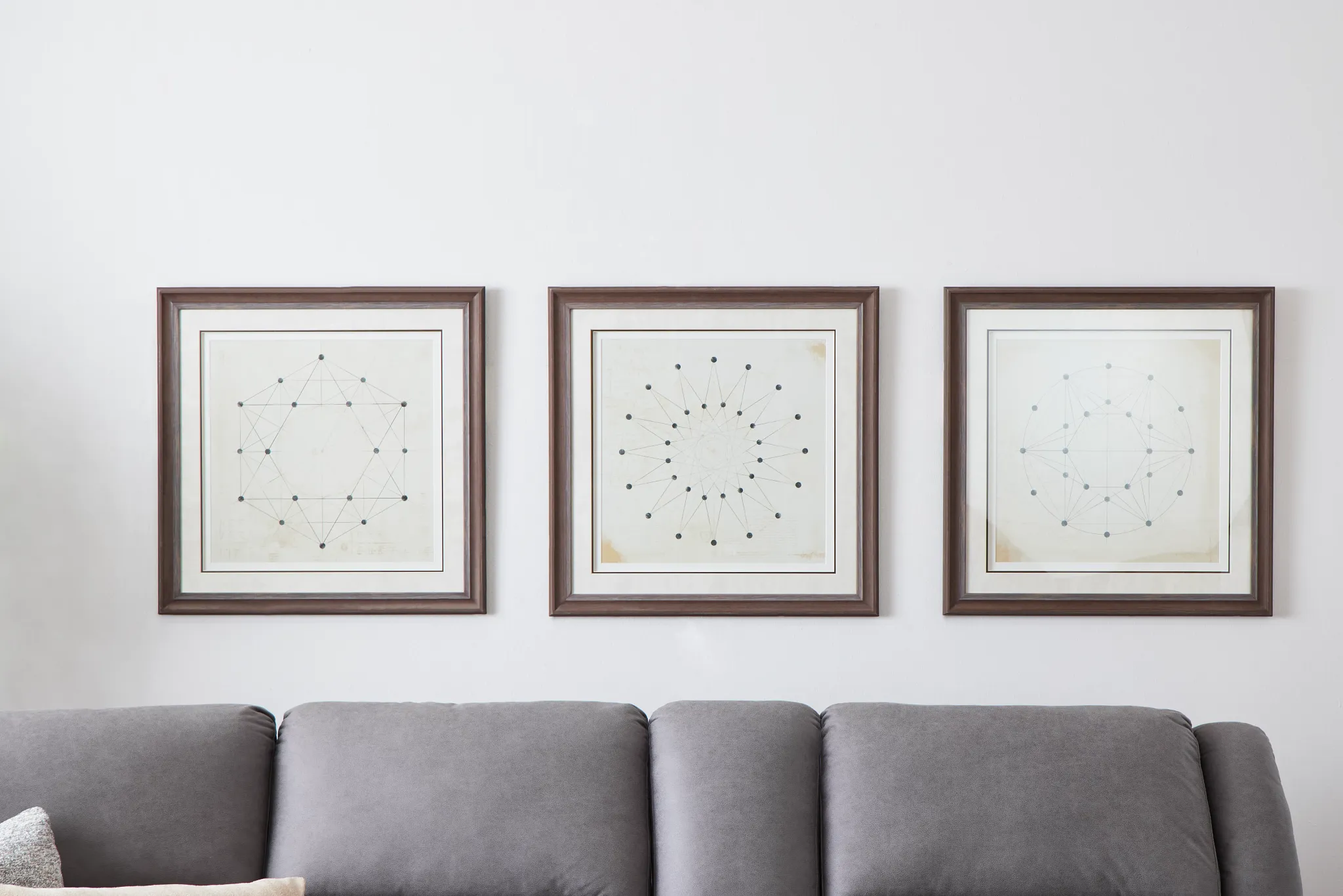 Sphere Beige Framed Wall Art