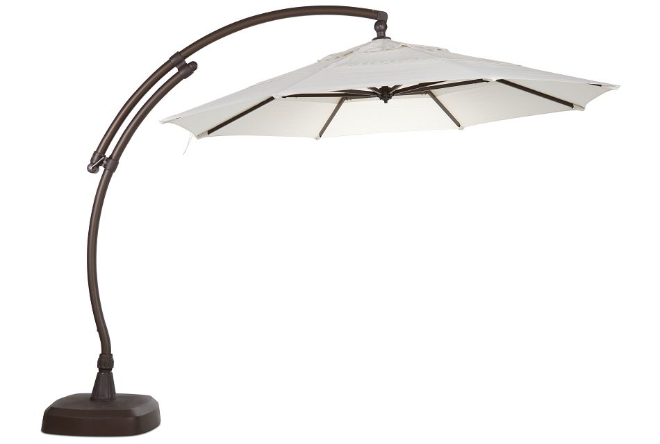 Cayman White Cantilever Umbrella Set