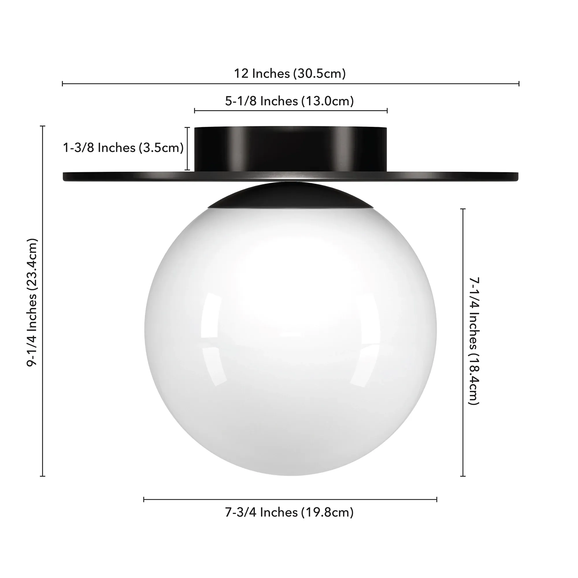 Sayer Black Semi Flush Mounted Light