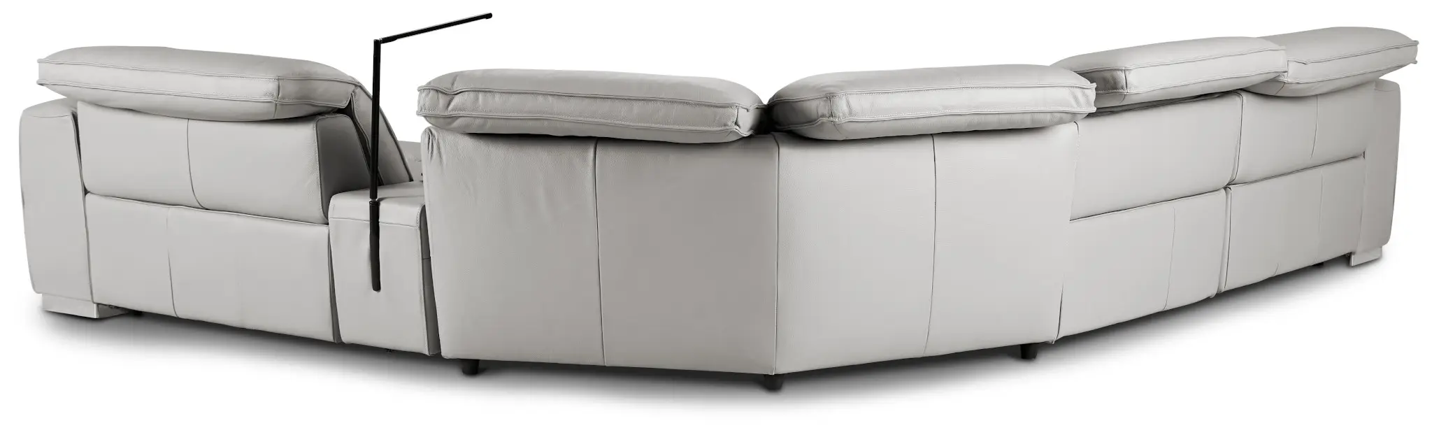 Reva Gray Leather Small Dual Power Reclining Two-arm Sectional Reva Gray Leather Small Dual Power Reclining Two-arm Sectional