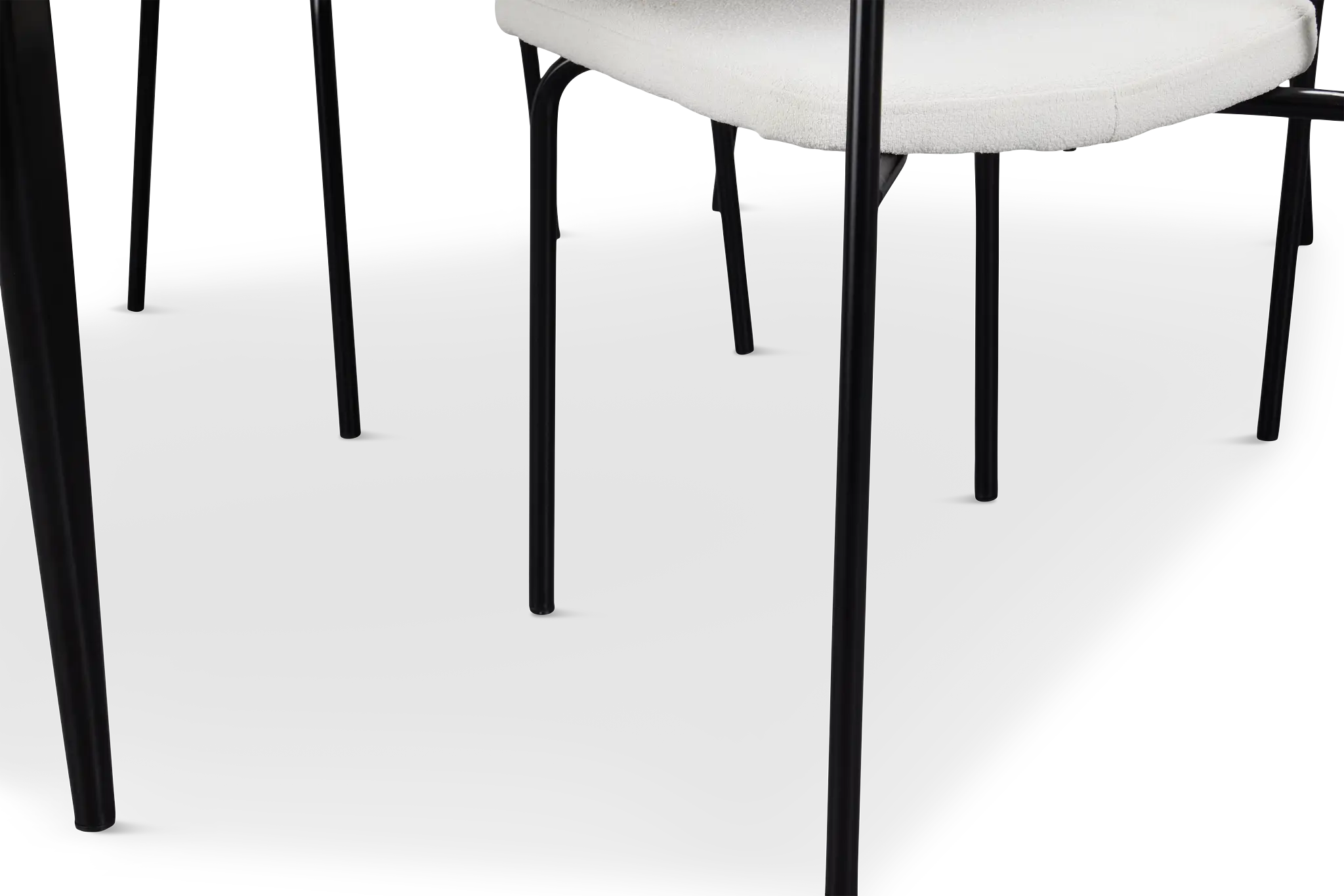 Andover Gray Rect Table & 4 White Upholstered Chairs Andover Gray Rect Table & 4 White Upholstered Chairs