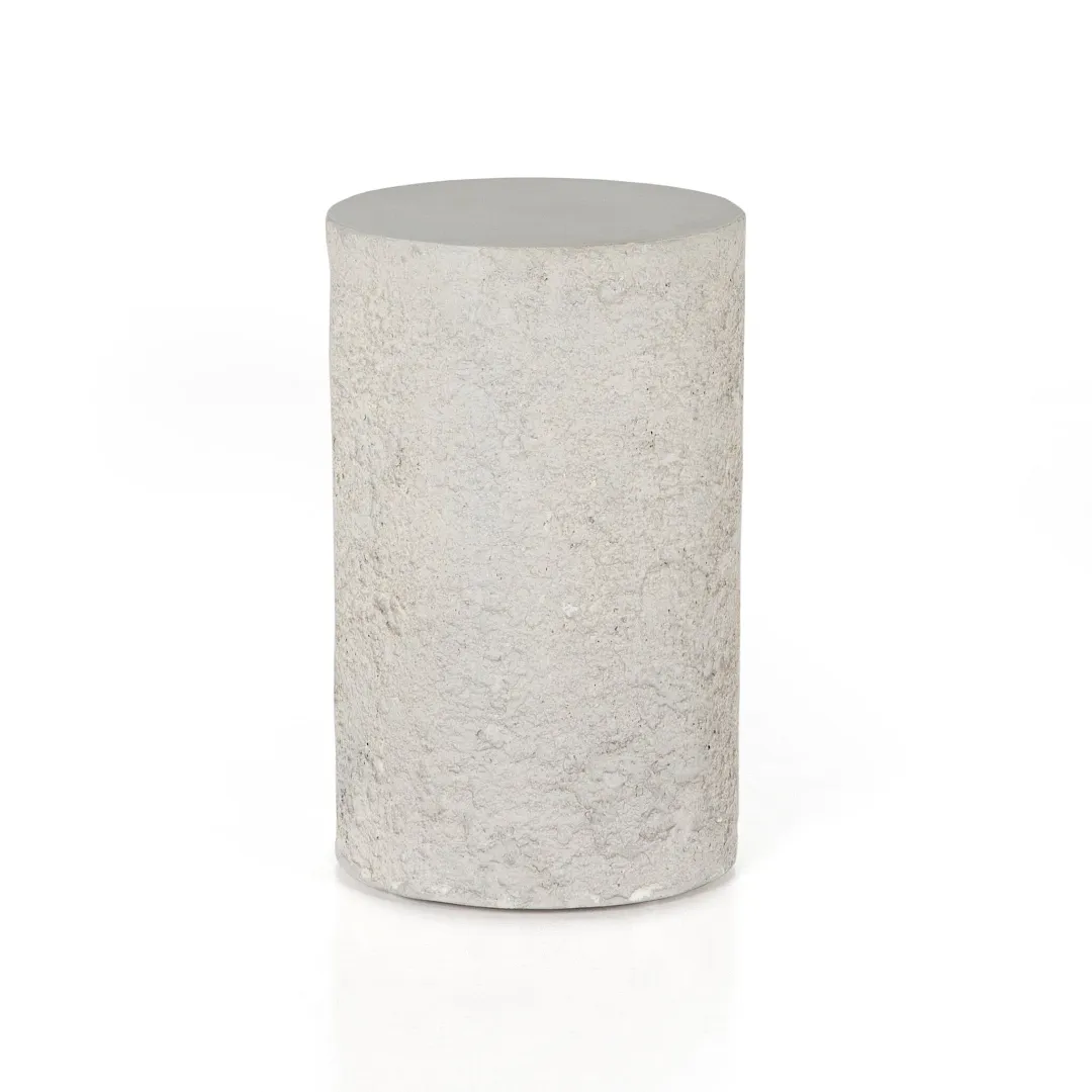 Four Hands Raina White Round End Table