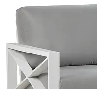 Linear White Dark Gray Aluminum Sofa