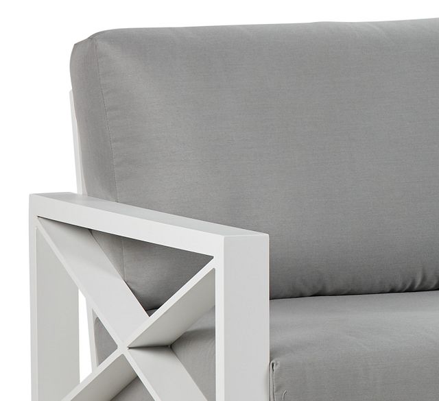 Linear White Dark Gray Aluminum Sofa (5)