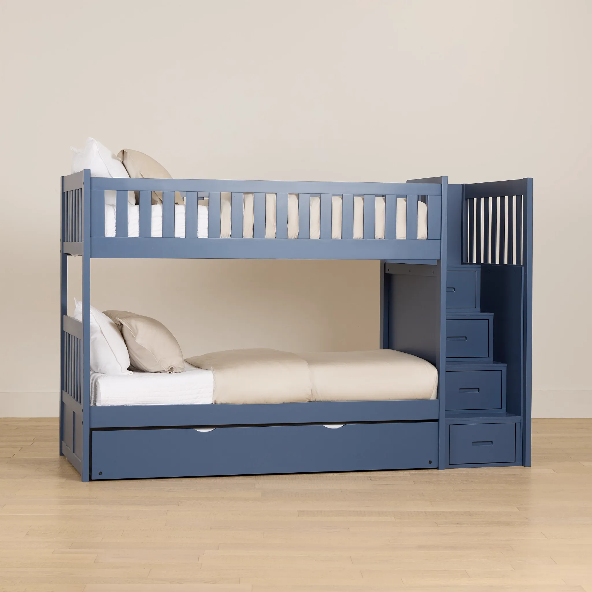 Charleston Dark Blue Step Trundle Bunk Bed
