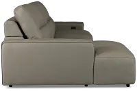 Rudy Gray Lthr/vinyl Left Power Extension Chaise Sectional