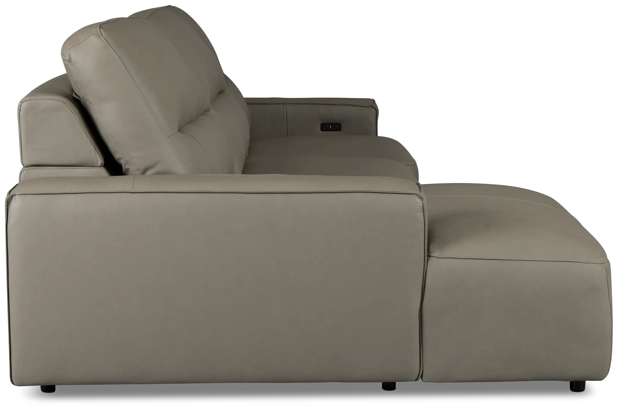 Rudy Gray Lthr/vinyl Left Power Extension Chaise Sectional