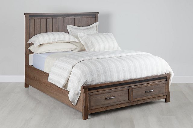 Lancaster Mid Tone Wood Panel Storage Bed (0)