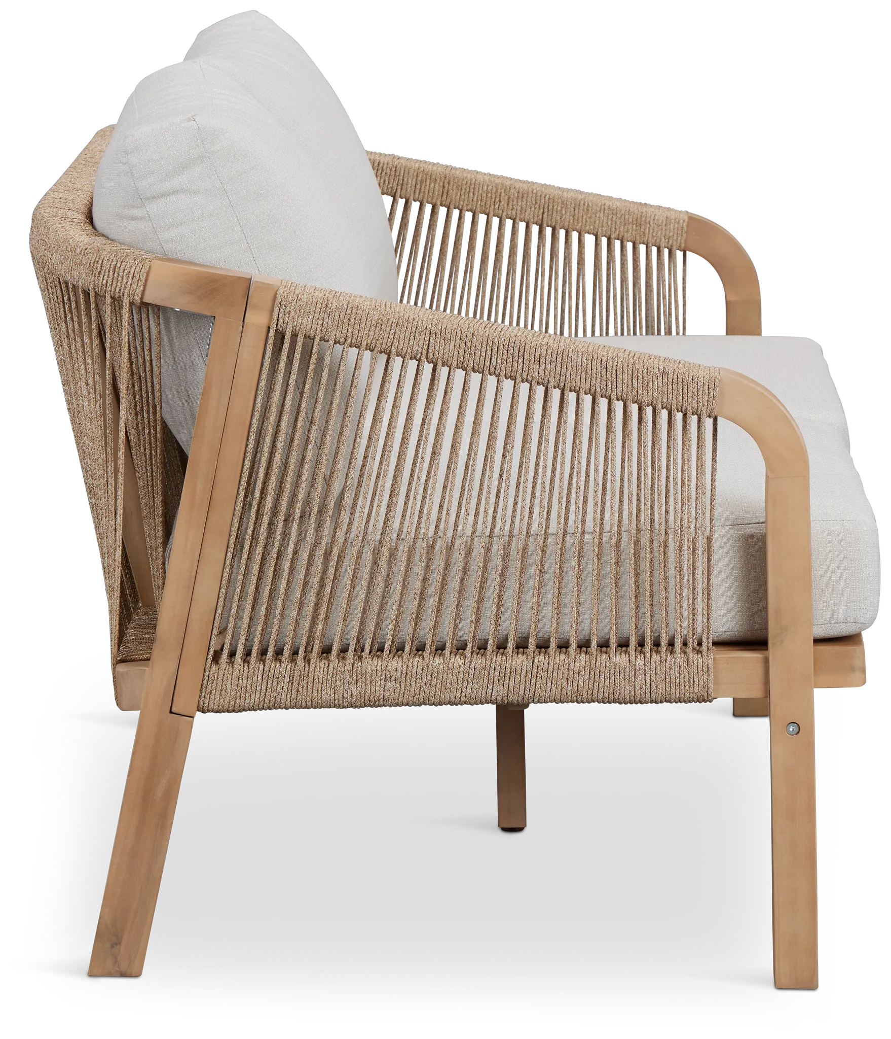 Laguna Light Tone Loveseat With Gray Cushions