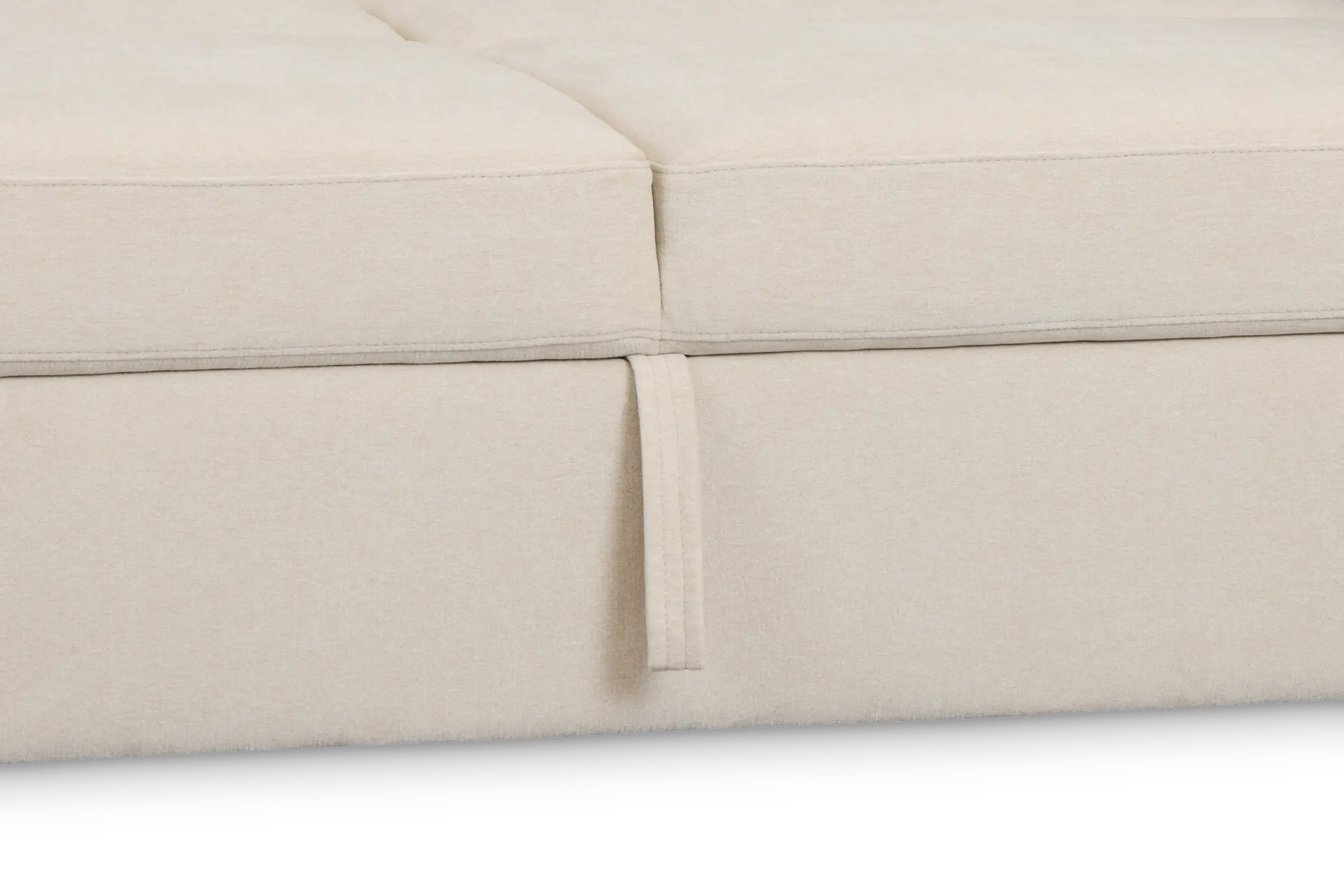 Addie Beige Fabric Medium Left Chaise Sleeper Sectional With Console Addie Beige Fabric Medium Left Chaise Sleeper Sectional With Console