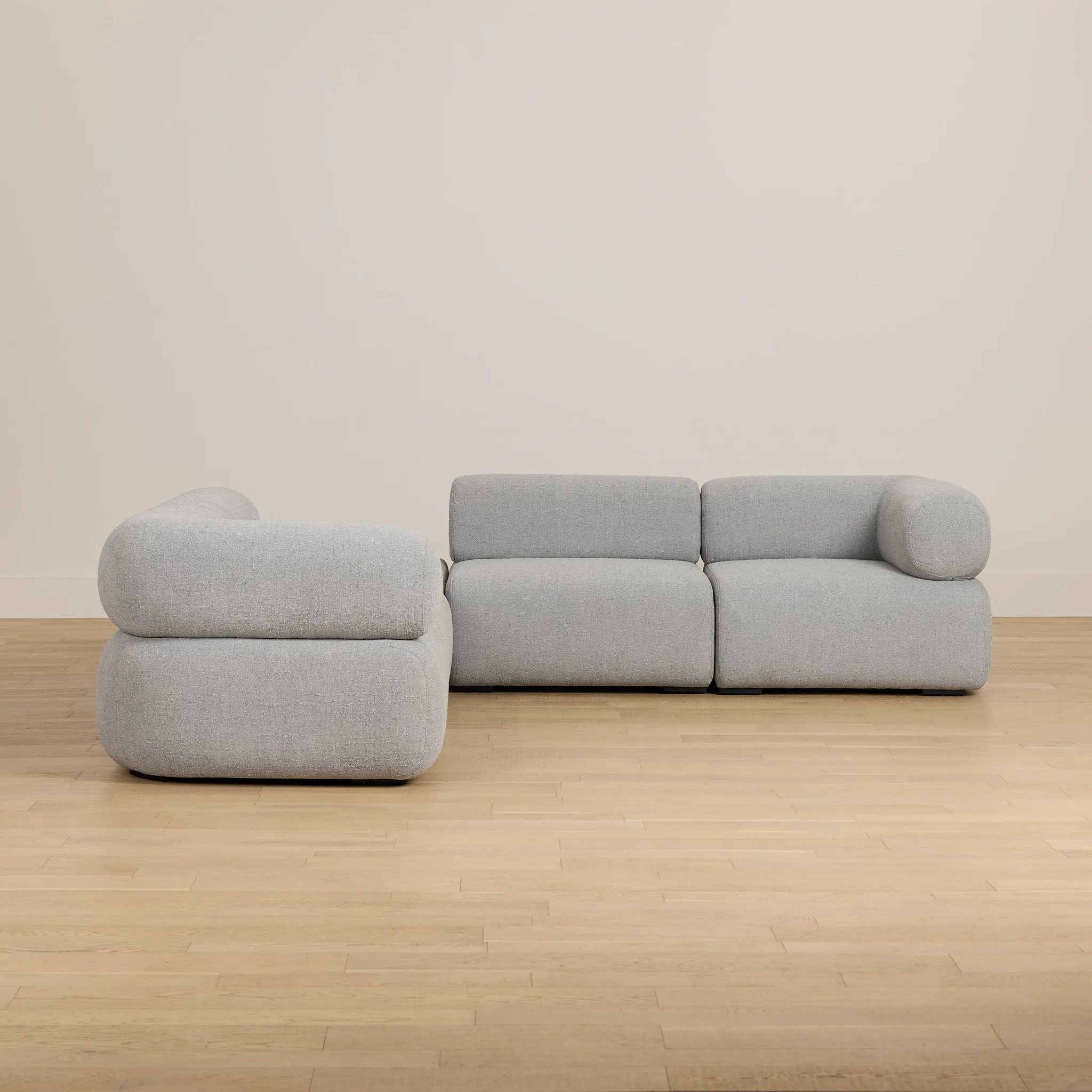 Celeste Light Gray Fabric 5-piece Modular Sectional With Corner Ottoman