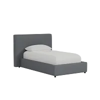 Grayton Linen Beige 44" Upholstered Platform Bed