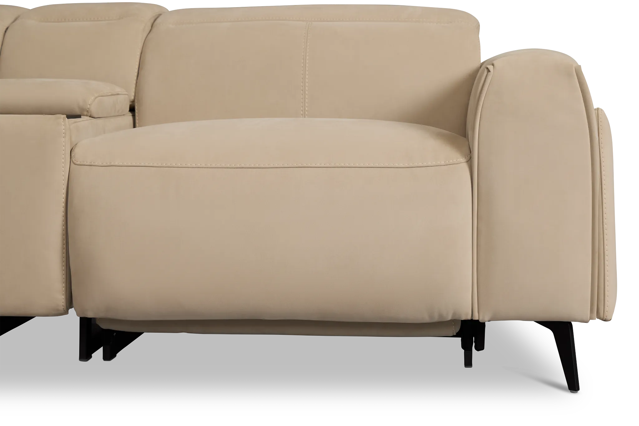 Reyna Beige Micro Large Triple Power Reclining Two-arm Sectional
