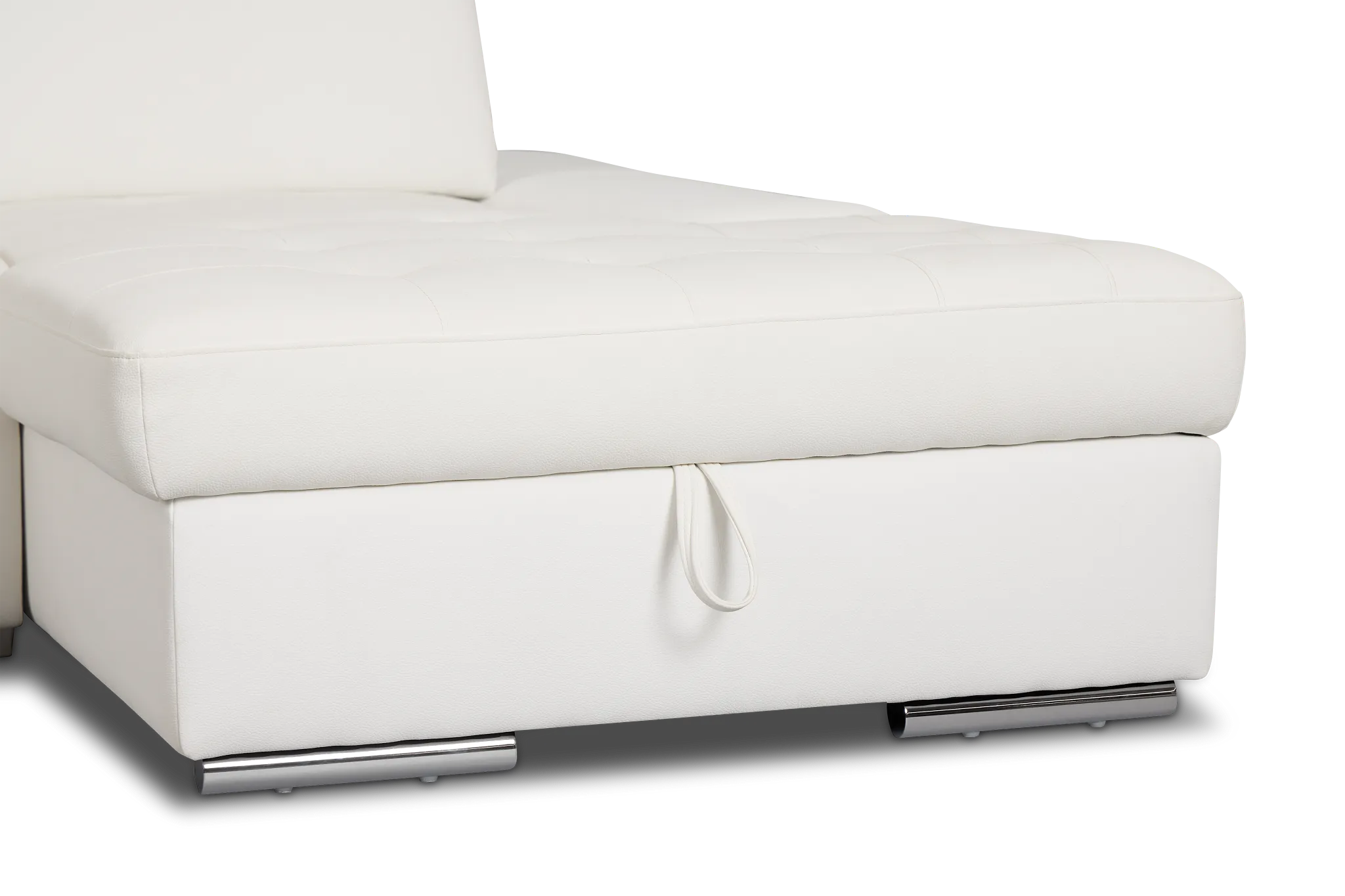 Eden White Micro Double Chaise Sleeper Storage Sectional