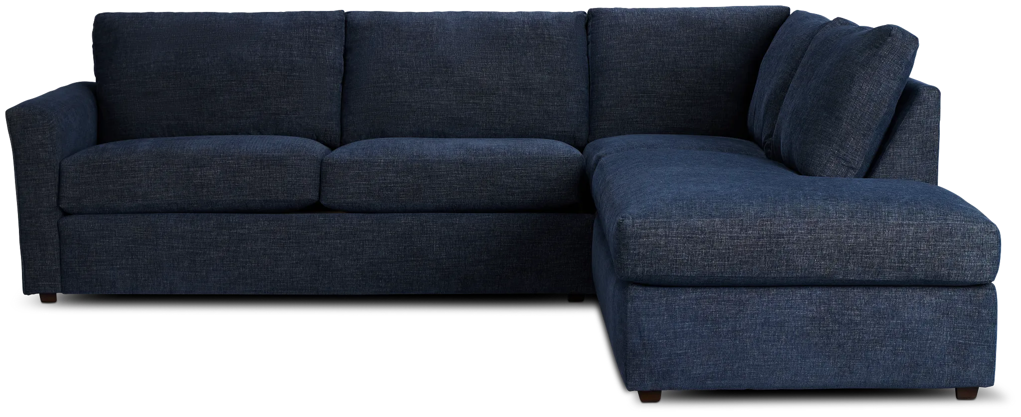 Davis Dark Blue Micro Right Bumper Sectional