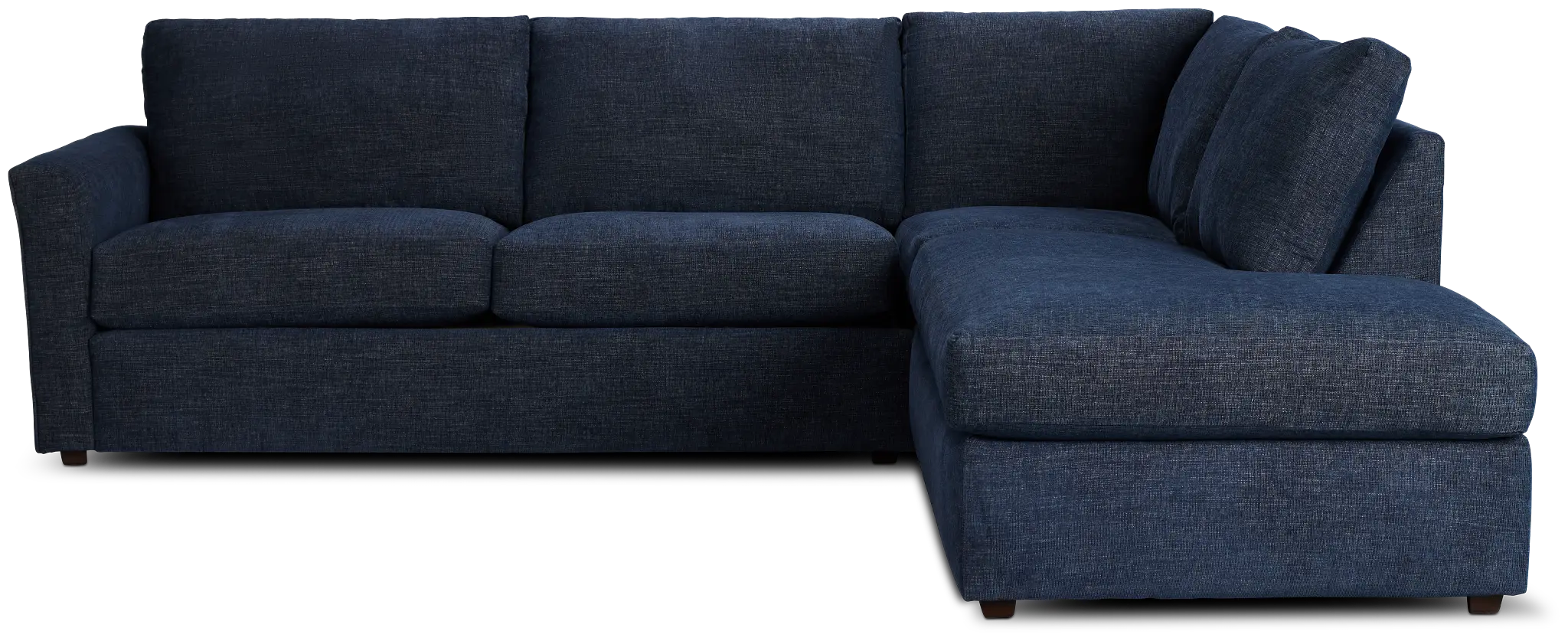 Davis Dark Blue Micro Right Bumper Sectional Davis Dark Blue Micro Right Bumper Sectional