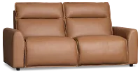 Edison Medium Brown Leather/Vinyl 2-piece Modular Power Reclining Sofa