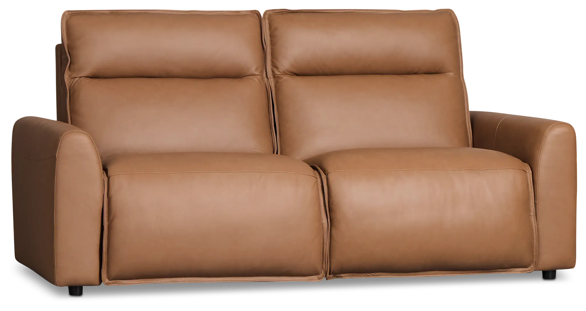 Edison Medium Brown Leather/Vinyl 2-piece Modular Power Reclining Sofa Edison Medium Brown Leather/Vinyl 2-piece Modular Power Reclining Sofa