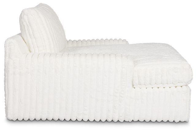 Teddy White Fabric Chaise