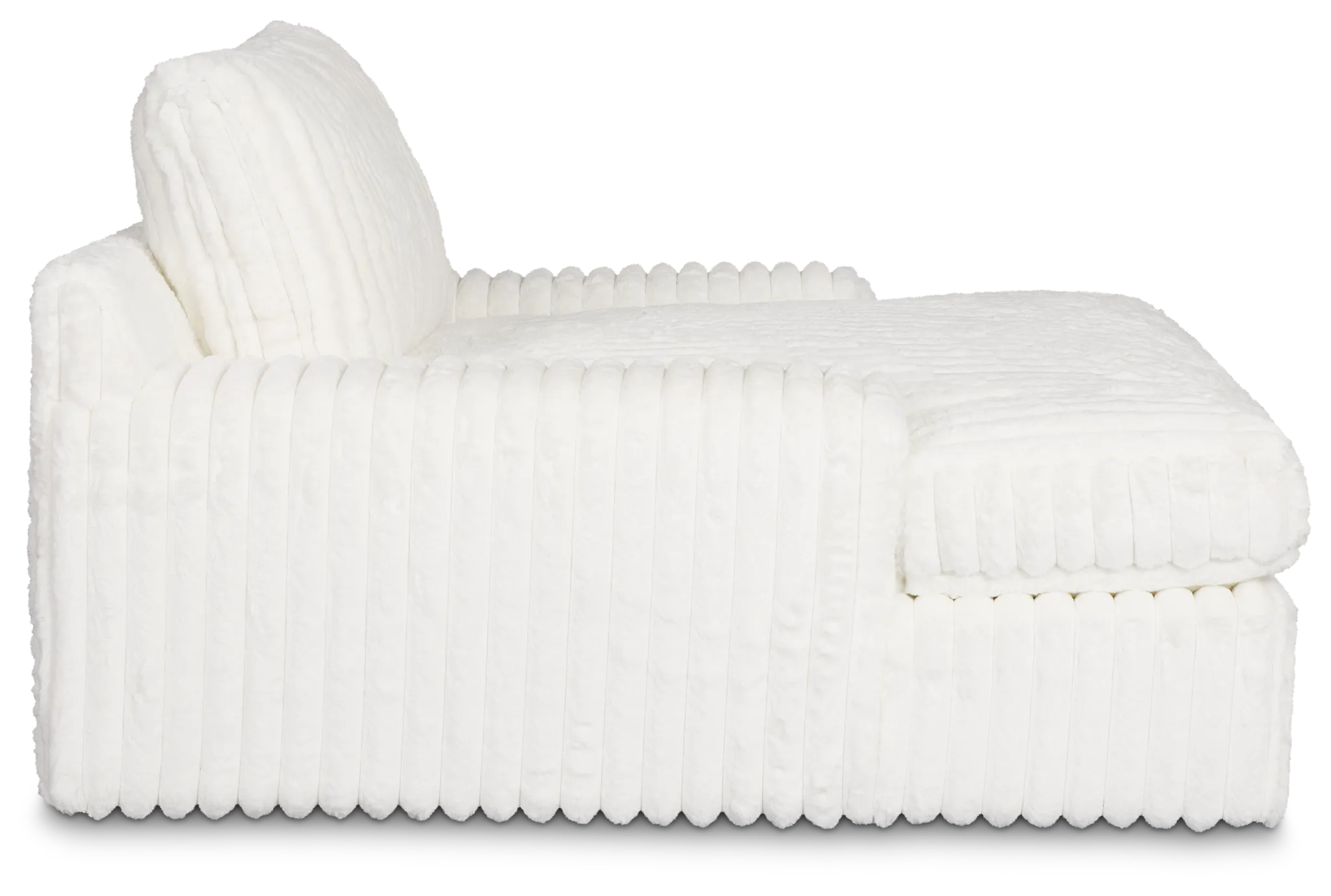 Teddy White Fabric Chaise