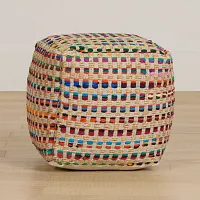 Poppy Multicolored Accent Pouf