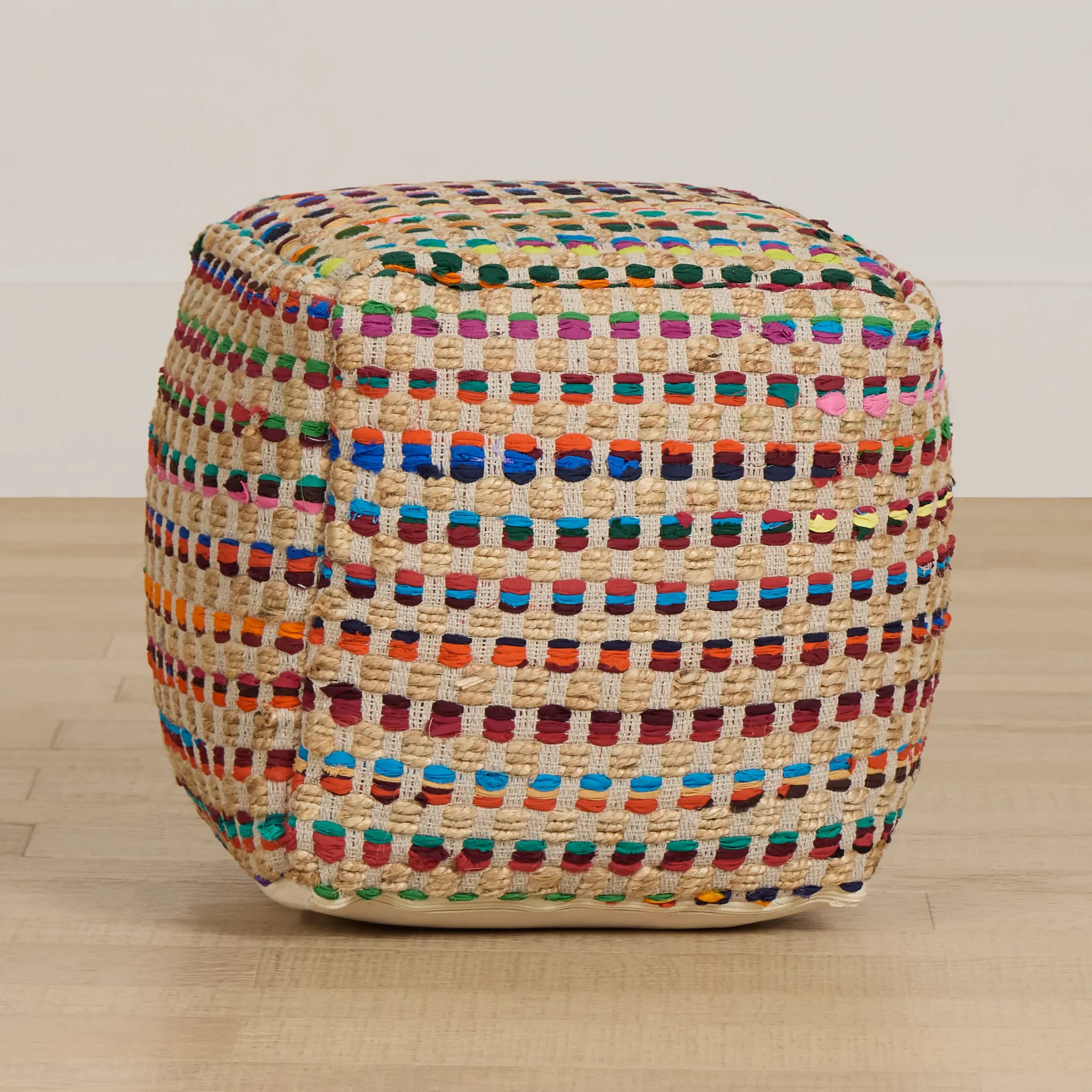 Poppy Multicolored Accent Pouf