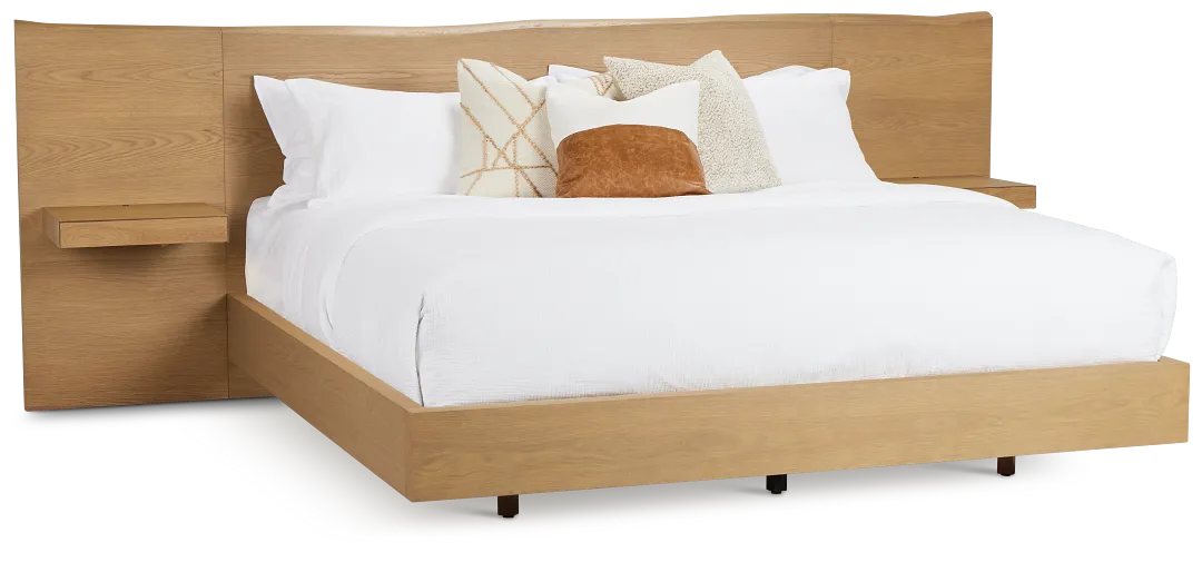 Haven Light Tone Spread Bed W/ Two Nightstands