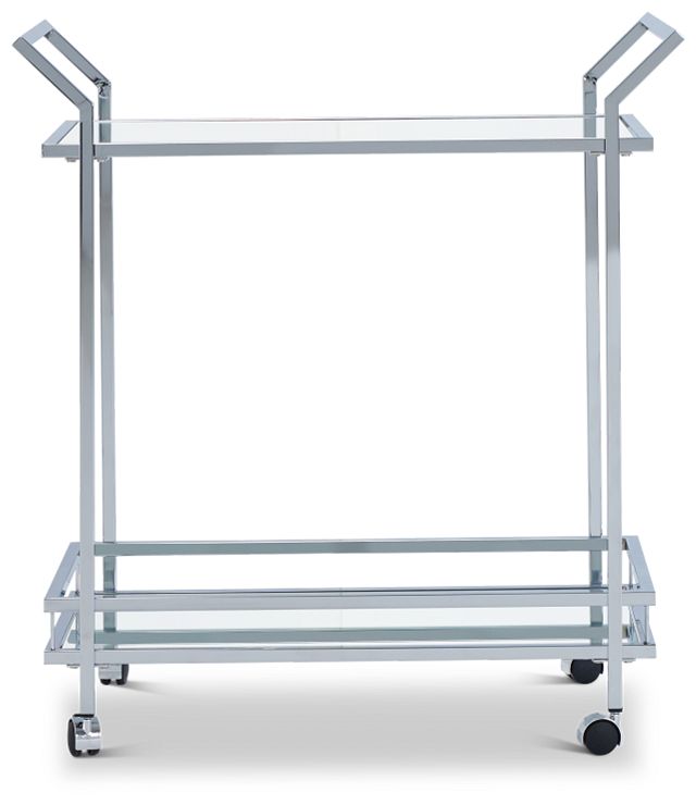 Kiven Silver Chrome Bar Cart (1)