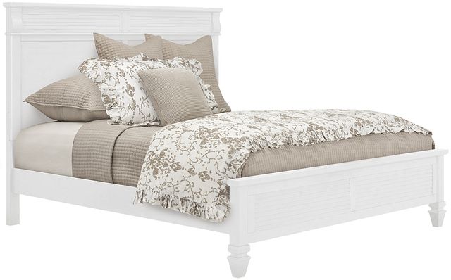 Marina White Panel Bed