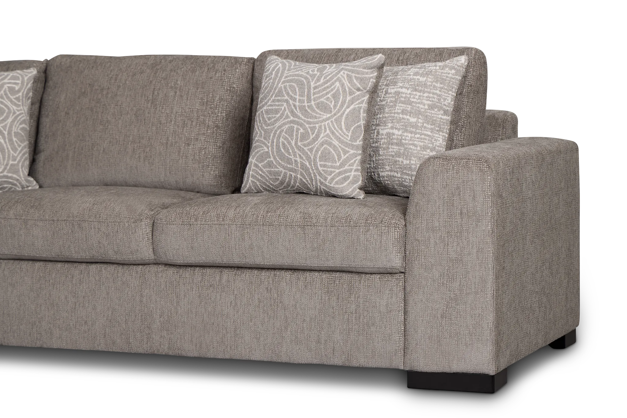 Blakely Gray Fabric Small Left Bumper Sectional