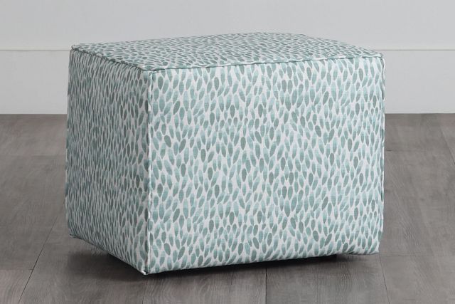 Lotus Light Blue Indoor/outdoor Accent Ottoman