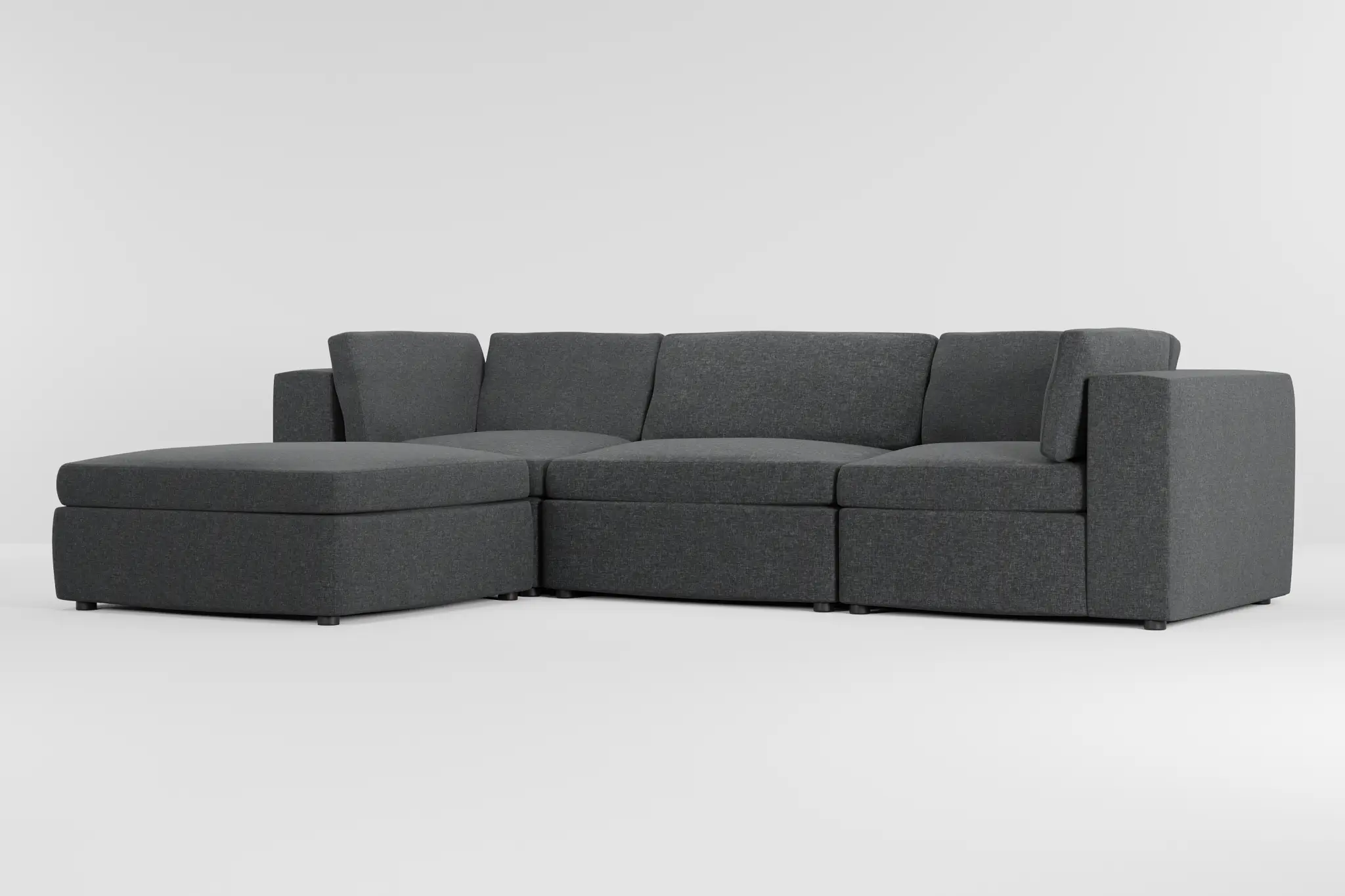 Destin Delray Dark Gray Fabric 4-piece Bumper Sectional Destin Delray Dark Gray Fabric 4-piece Bumper Sectional
