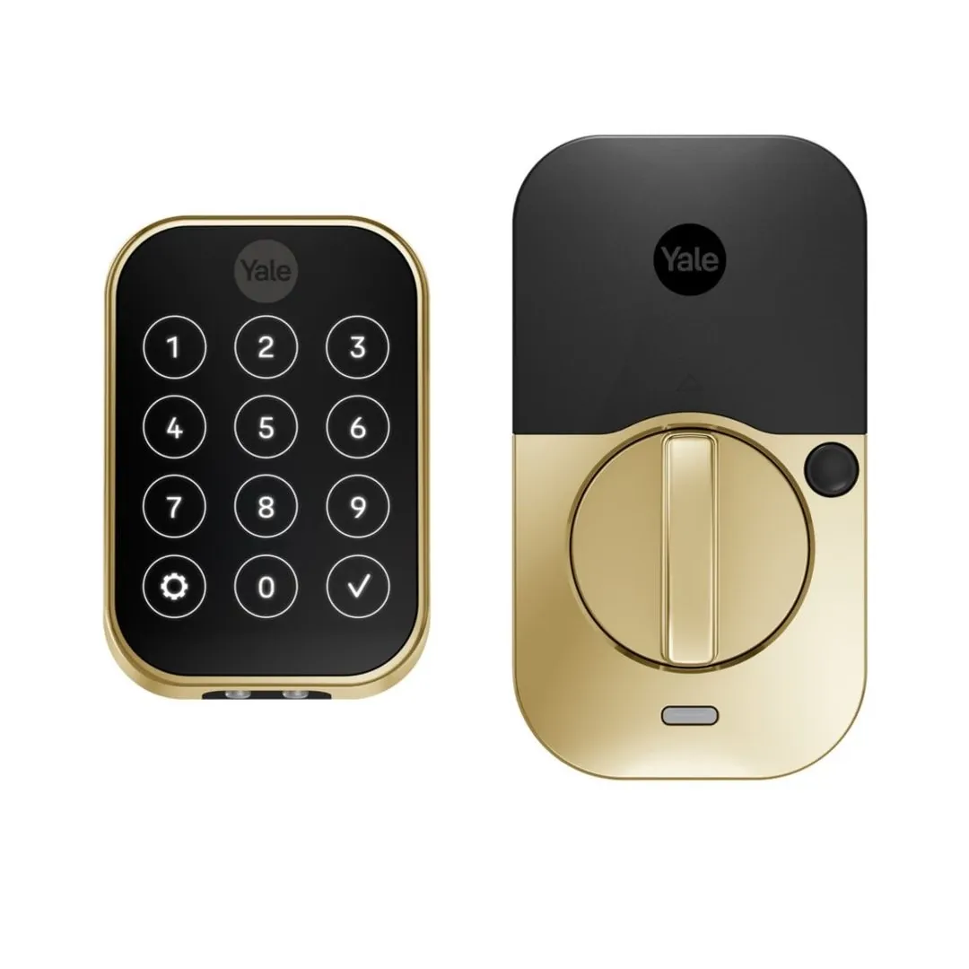 Yale Pro 2 Pushbutton Direct Wifi Brass Key-free Touchscreen Door Lock