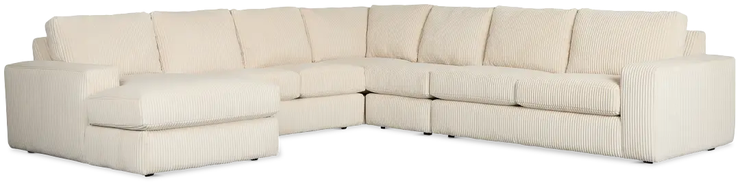 Charlie Ivory Fabric Large Left Chaise Sectional Charlie Ivory Fabric Large Left Chaise Sectional