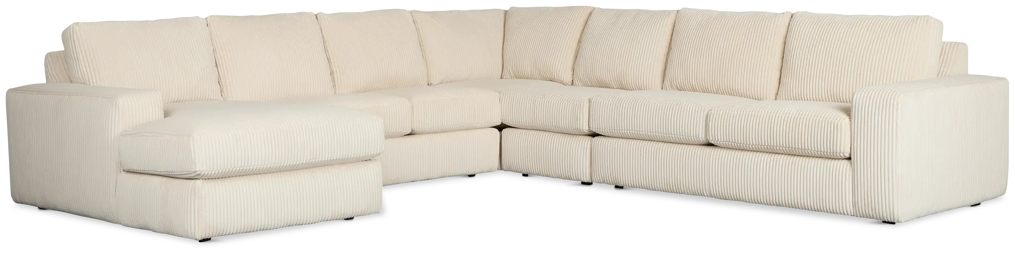 Charlie Ivory Fabric Large Left Chaise Sectional