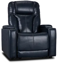 Optimus Dark Blue Lthr/vinyl Power Recliner