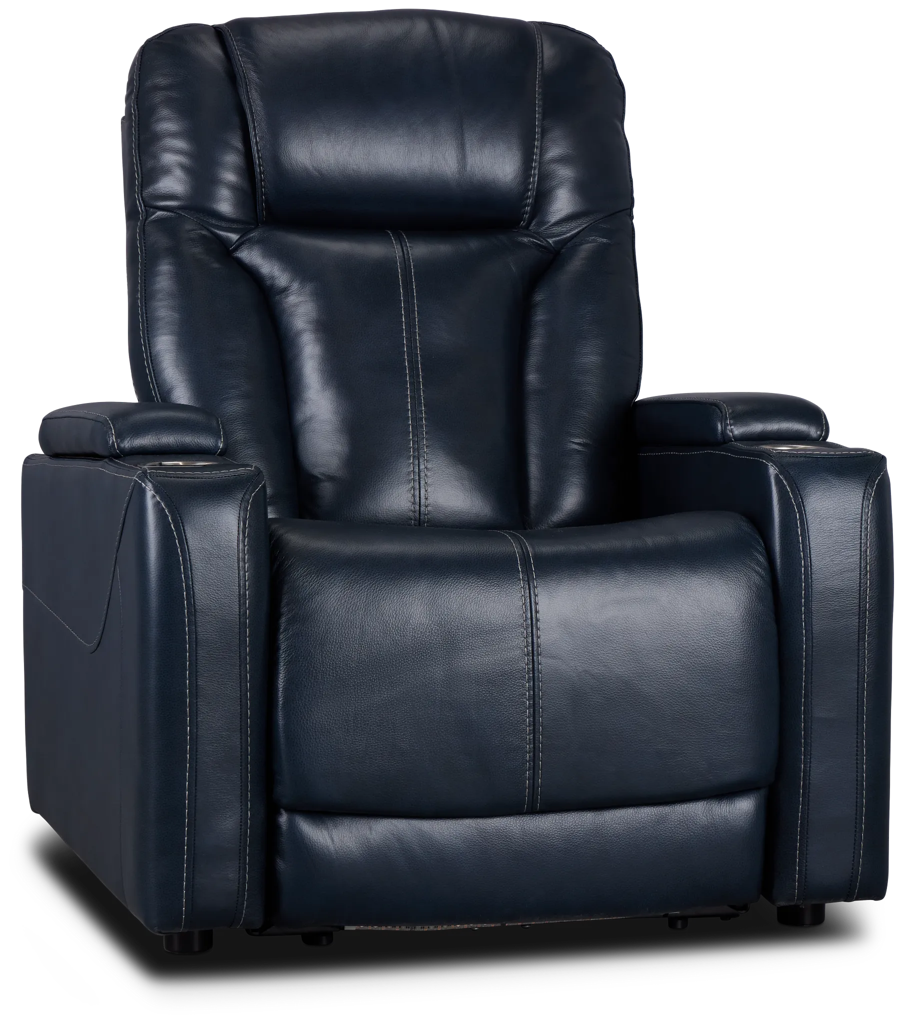 Optimus Dark Blue Lthr/vinyl Power Recliner