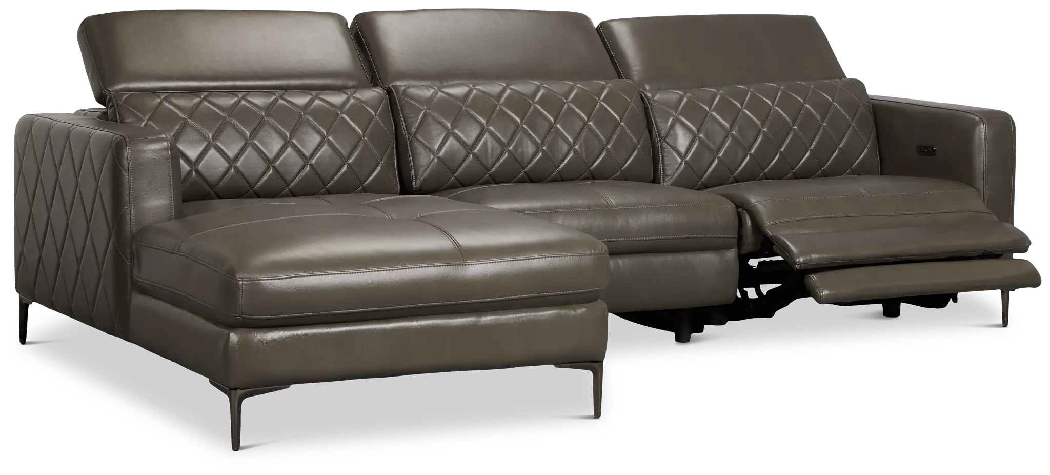 Ava Dark Gray Micro Left Chaise Power Reclining Sectional Ava Dark Gray Micro Left Chaise Power Reclining Sectional