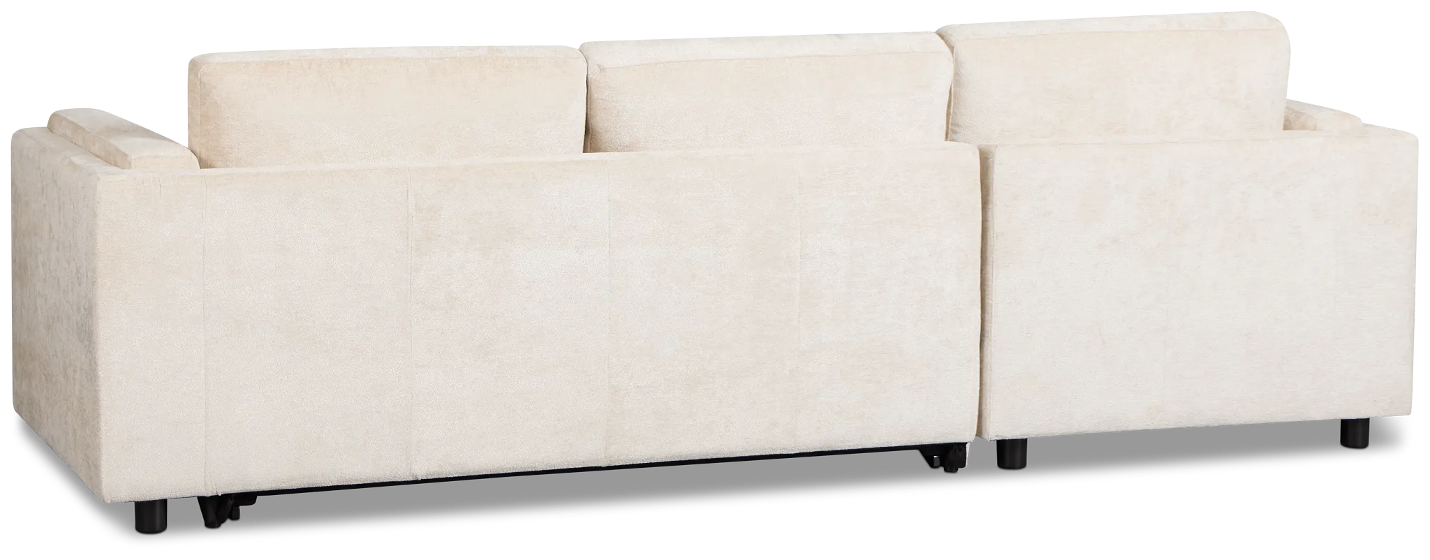 Farren Beige Fabric Small Left Chaise Storage Sleeper Sectional