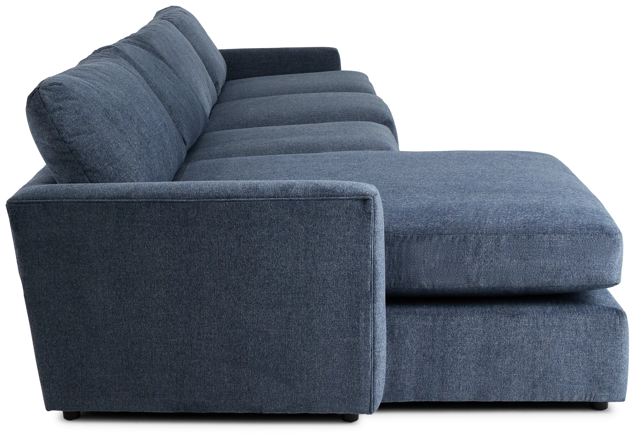 Noah Blue Fabric Small Left Chaise Sectional