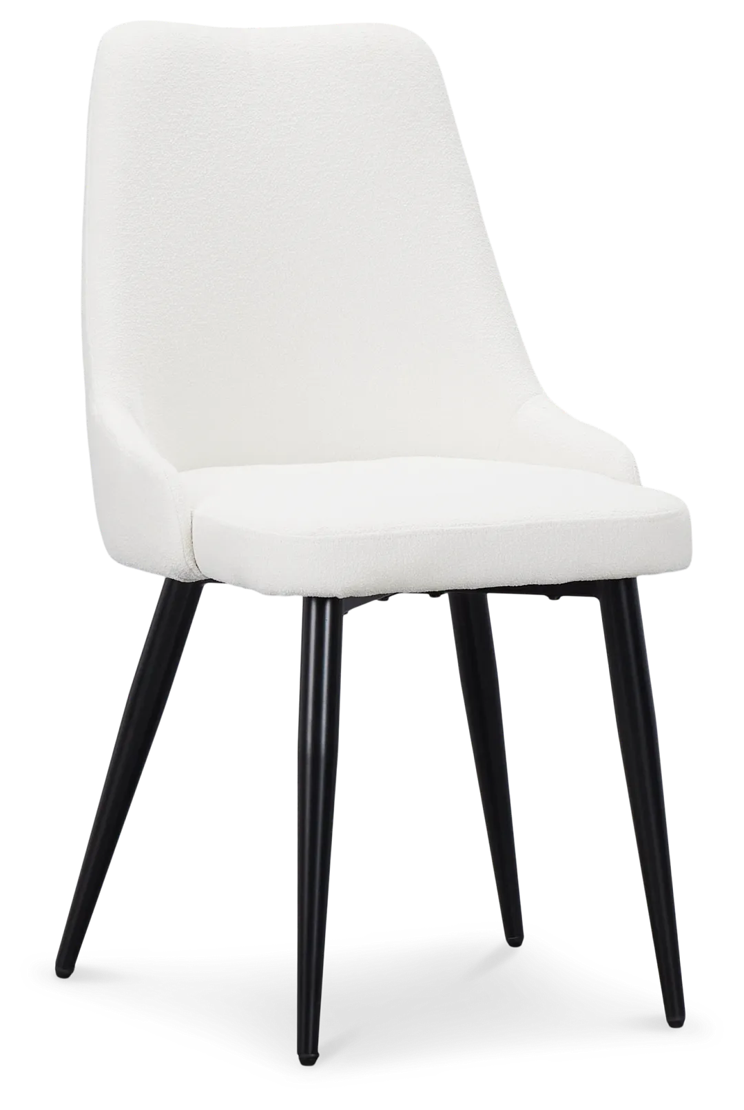 Andover White Curved Upholstered Side Chair