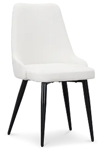 Andover White Curved Upholstered Side Chair