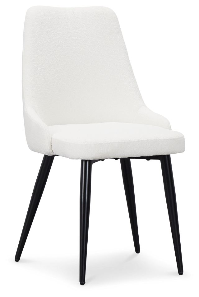 Andover White Curved Upholstered Side Chair