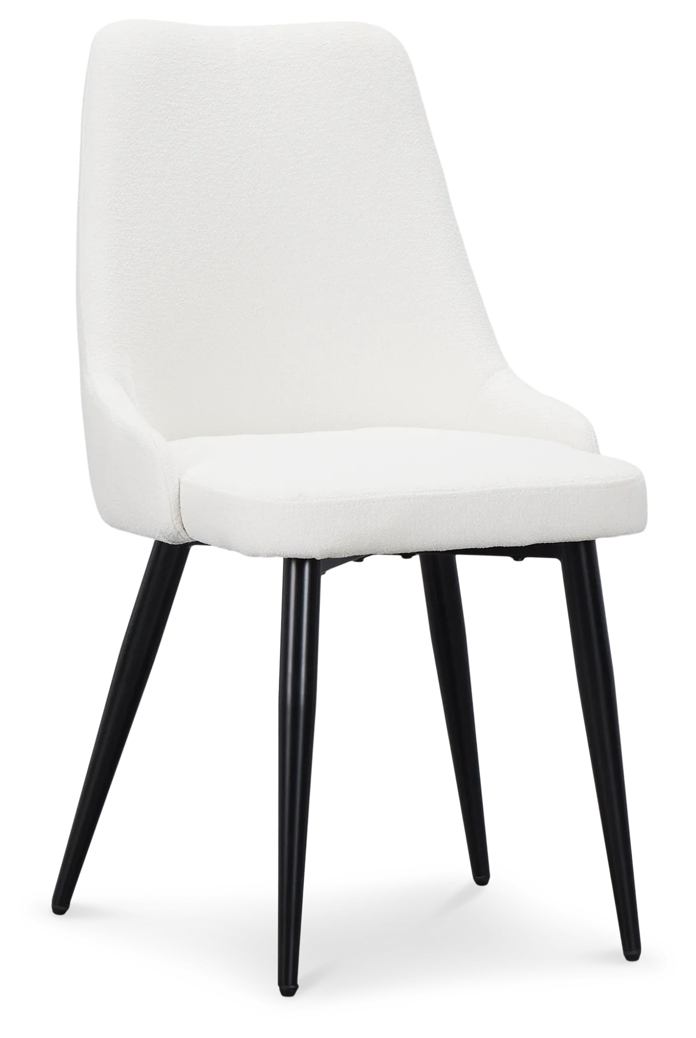 Andover White Curved Upholstered Side Chair