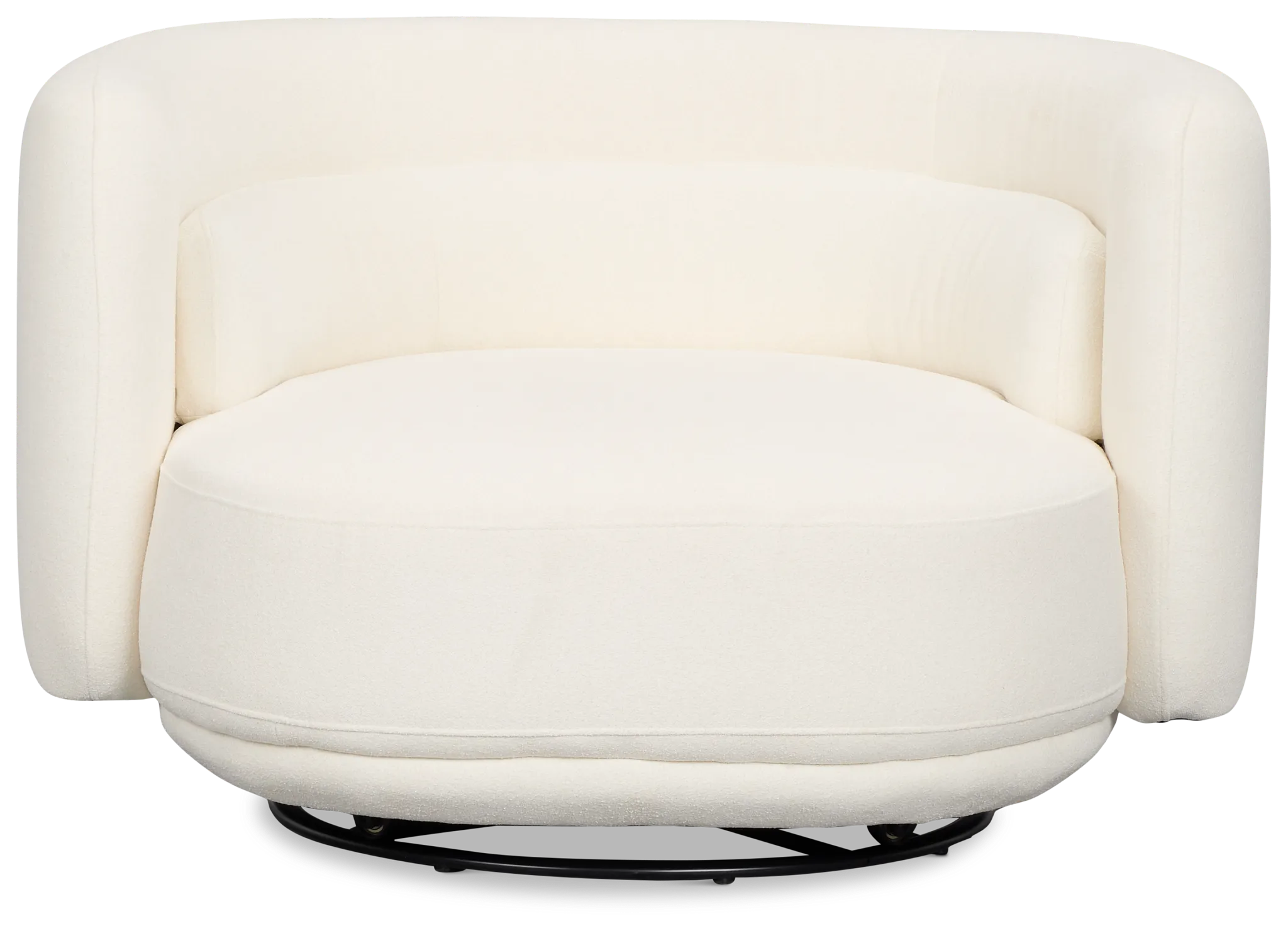 Presley White Fabric Swivel Chair