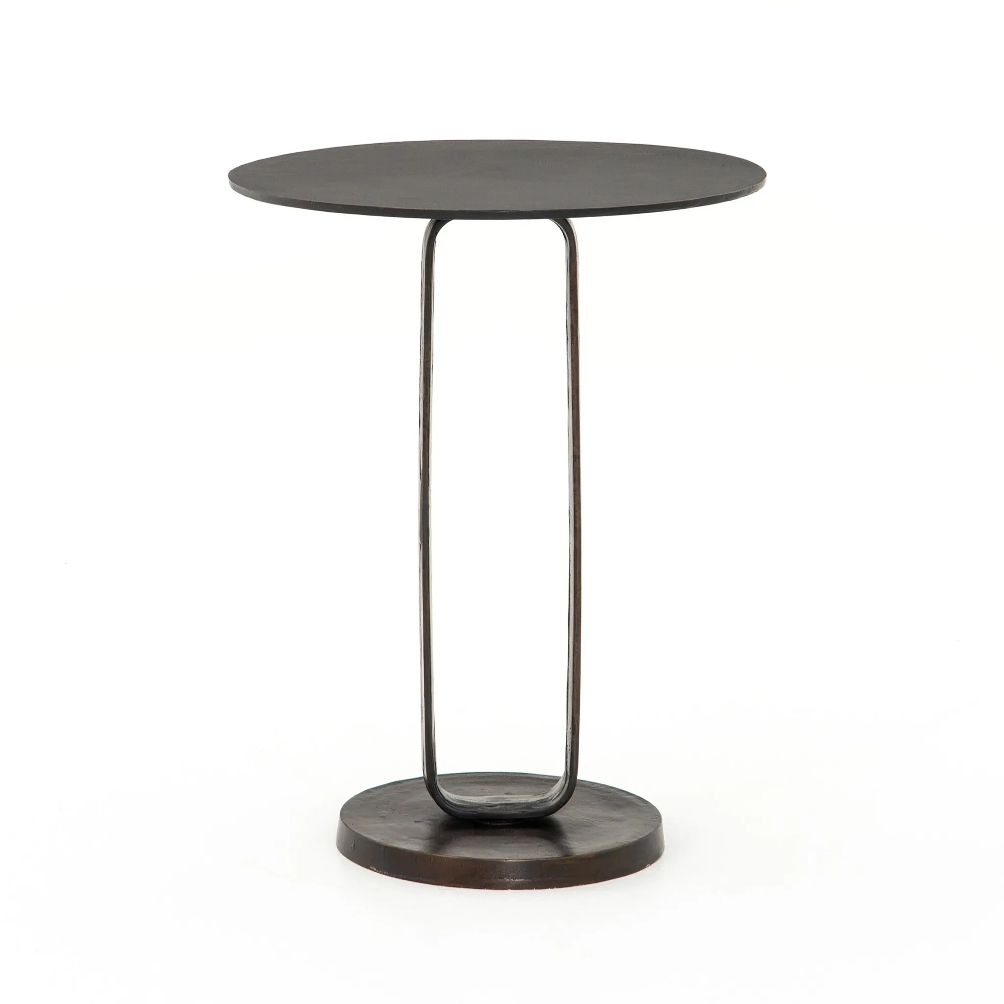 Four Hands Deem Dark Gray Round End Table