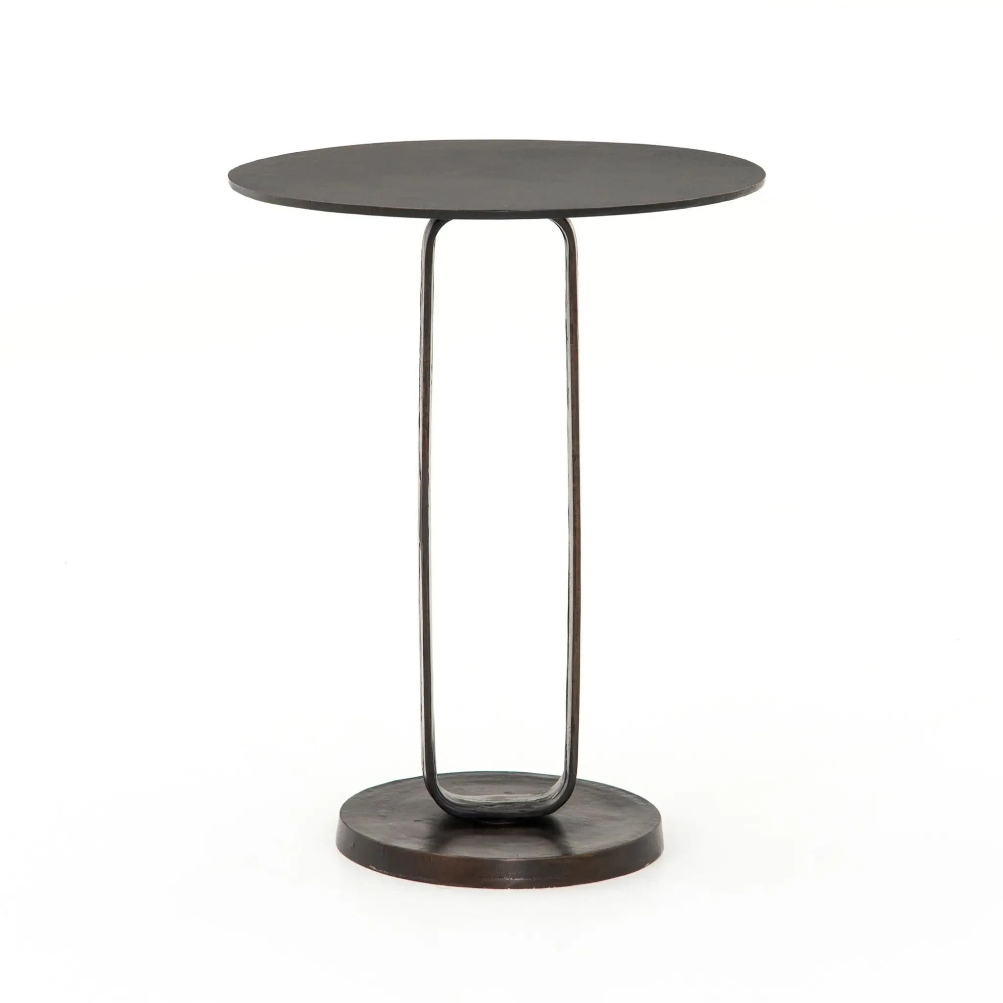 Four Hands Deem Dark Gray Round End Table Four Hands Deem Dark Gray Round End Table