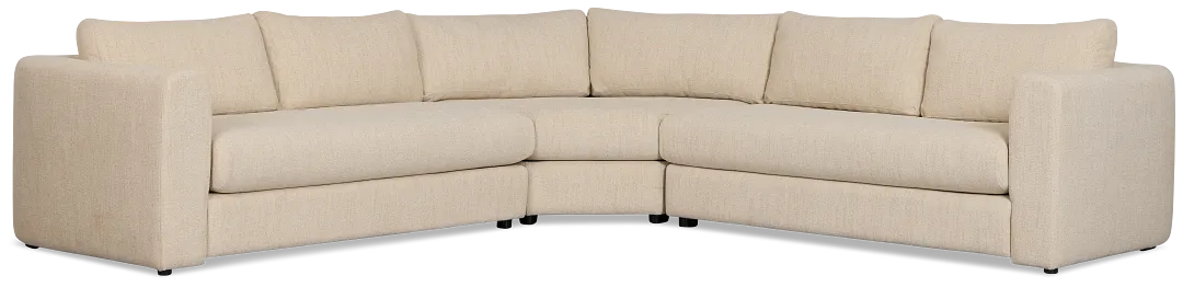 Alma Light Beige Fabric Small 2-arm Wedge Sectional