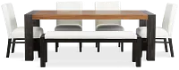 Jackson Two-tone Rectangular Table With 4 Side Chairs & Bench