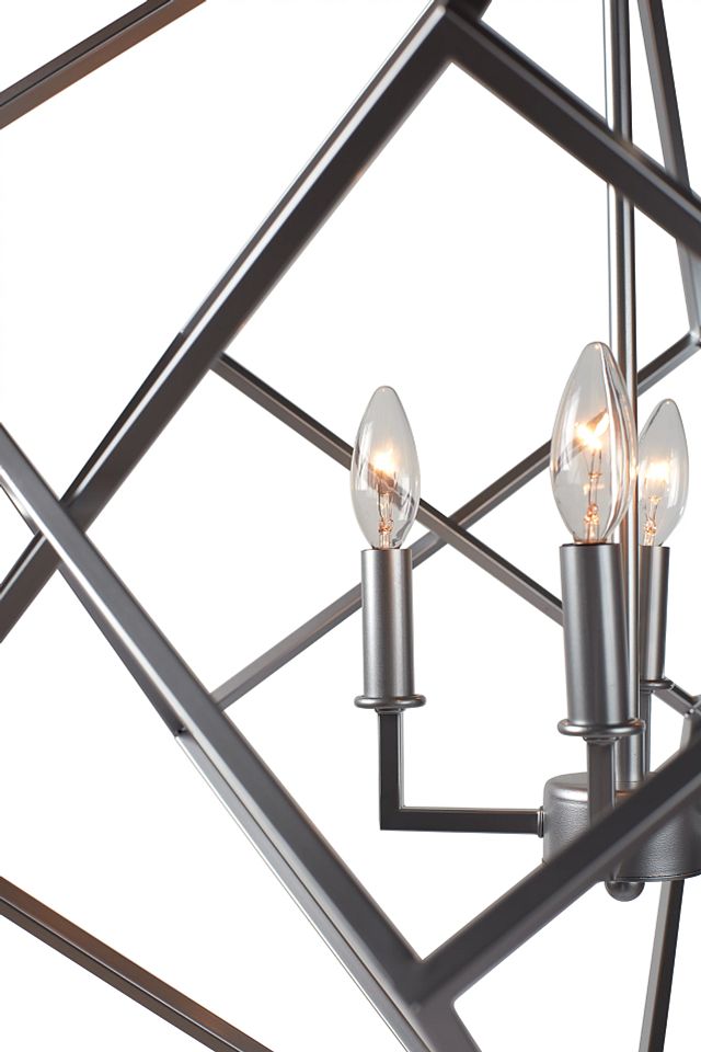Cage Silver Chandelier